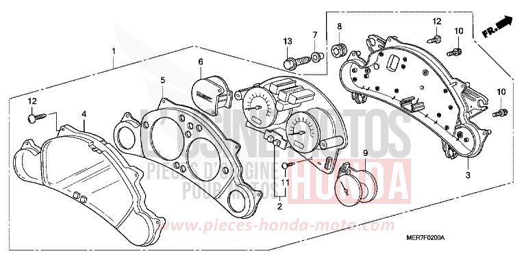 MESSGERAET (CBF600S/SA) von CBF600S ABS EMERGENCY RED METALLIC (R311) von 2006